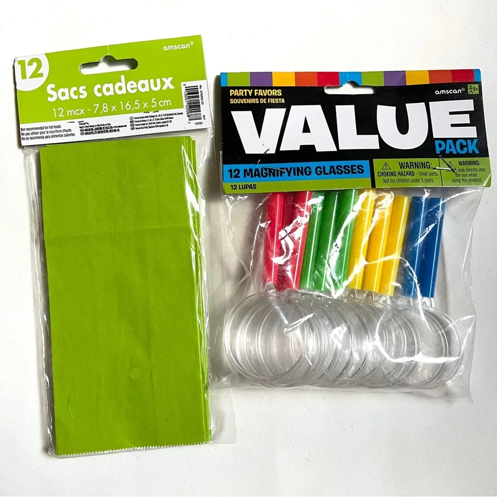 Party Favor bags & Favors- mini magnifying glasses- kids or scientists or elder